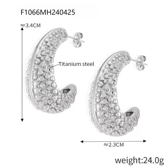 Titanium Steel Goldplated Geometric Hollow Texture Women's Fashion Creative Earrings