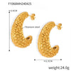 Titanium Steel Goldplated Geometric Hollow Texture Women's Fashion Creative Earrings