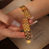 316L Stainless Steel Goldplated Geometric Hollowout Jewelry Bracelet