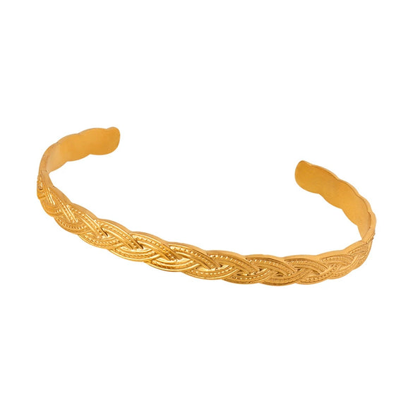 316L Stainless Steel Goldplated Geometric Niche Style Stitching Bracelet