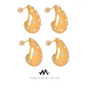 316L Stainless Steel Goldplated Geometric Water Drop Diamondembedded Beading Earrings For Women