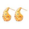 316L Stainless Steel Goldplated Geometric Water Drop Diamondembedded Beading Earrings For Women