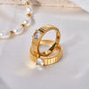 Titanium Steel Goldplated Geometric Women's Simple Cold Style Fashion Decorative Diamond Ring