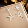 Titanium Steel Goldplated Hollow Irregular Fivepointed Star Pendant Earrings For Women Fashion Creative Design