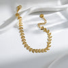 Titanium Steel Goldplated Leaf Bracelet For Women Fashionable Jewelry
