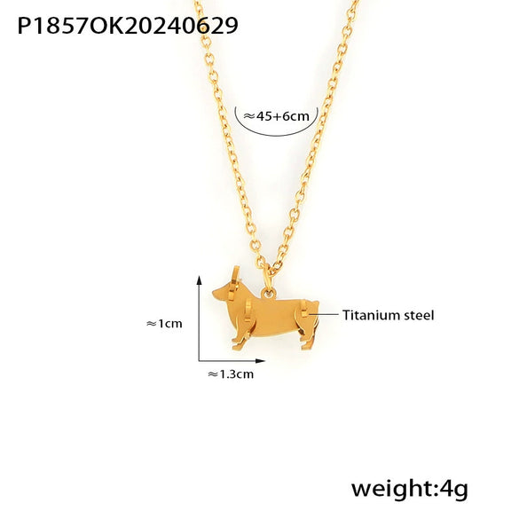 316L Stainless Steel Goldplated Ochain Necklace With Animal Shape Pendant Geometric And Zodiac Patterns Electroplated For Women