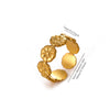 Titanium Steel Goldplated Open Ring With Starfish Design And Zircon Accents For Women