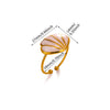 Titanium Steel Goldplated Open Ring With Starfish Design And Zircon Accents For Women