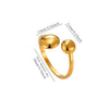 Titanium Steel Goldplated Open Ring With Starfish Design And Zircon Accents For Women