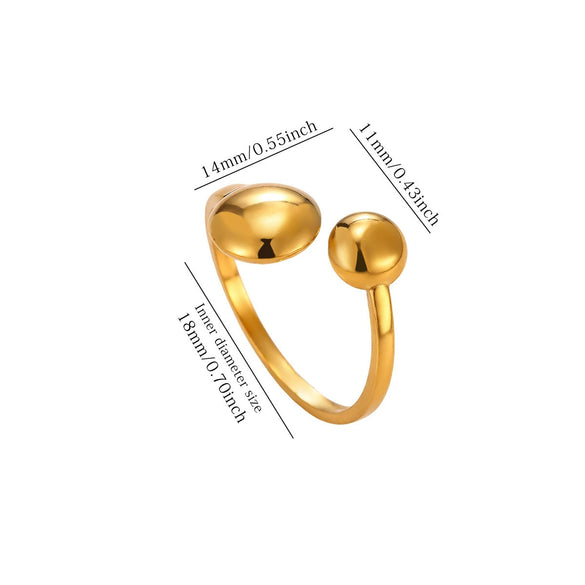 Titanium Steel Goldplated Open Ring With Starfish Design And Zircon Accents For Women
