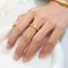 316L Stainless Steel Goldplated Personality Ring And Wheat Bracelet Jewelry With Colorfree Opening Design