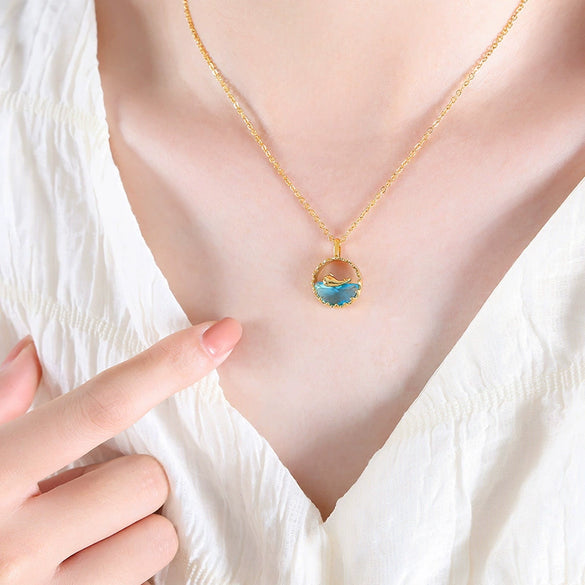 316L Stainless Steel Goldplated Tassel Chain Pendant Jewelry Unisex