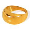 316L Stainless Steel Goldplated U Shape Fashion Ring Jewelry For Women