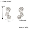 316L Stainless Steel Goldplated Women's Earrings With Geometric Hammer Pattern And Irregular Petal Stitching Design