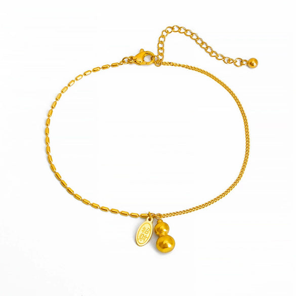 Titanium Steel Gourd Necklace For Women Electroplated