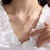 316L Stainless Steel Gourd Pendant Necklace With Flower Design For Women Electroplated Light Luxury Style