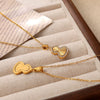 316L Stainless Steel Gourd Pendant Necklace With Flower Design For Women Electroplated Light Luxury Style