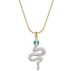 Titanium Steel Greeneyed Snake Minimalistic Style Gold Plated Necklace With Geometric And Cartoon Patterns