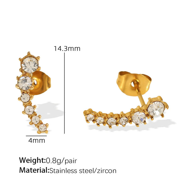 316L Stainless Steel Halfmoon Electroplated Women's Fashion Earrings