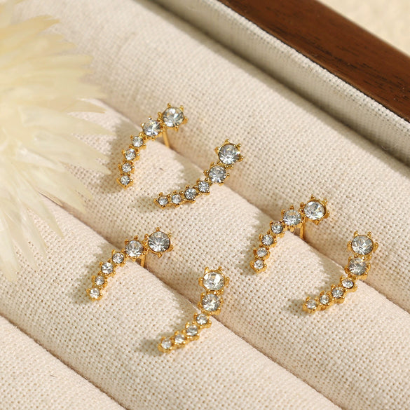 316L Stainless Steel Halfmoon Electroplated Women's Fashion Earrings