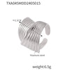 Titanium Steel Hand Polished Electroplated Line Pattern Women's Earrings Simple Design