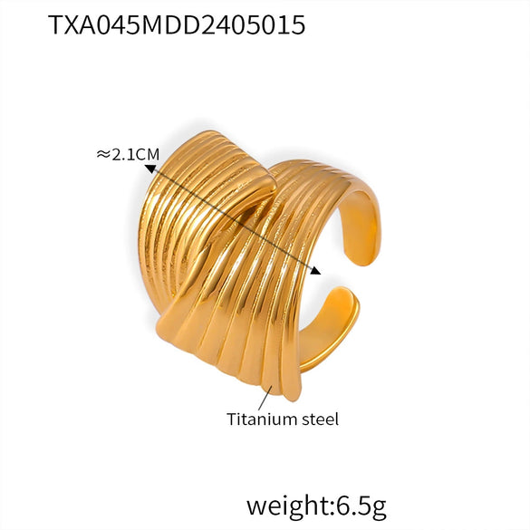 Titanium Steel Hand Polished Electroplated Line Pattern Women's Earrings Simple Design