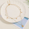 Titanium Steel Handmade Geometric Fanshaped Stacked Clavicle Chain Necklace