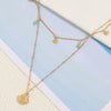 Titanium Steel Handmade Geometric Fanshaped Stacked Clavicle Chain Necklace
