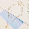 Titanium Steel Handmade Geometric Fanshaped Stacked Clavicle Chain Necklace