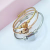 Titanium Steel Handmade Peach Heart Adjustable Wire Rope Bracelet