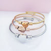 Titanium Steel Handmade Peach Heart Adjustable Wire Rope Bracelet