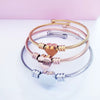 Titanium Steel Handmade Peach Heart Adjustable Wire Rope Bracelet