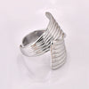 Titanium Steel Handpolished Jewelry Set With Multilayer Texture Scalloped Striped Cross Geometric Style