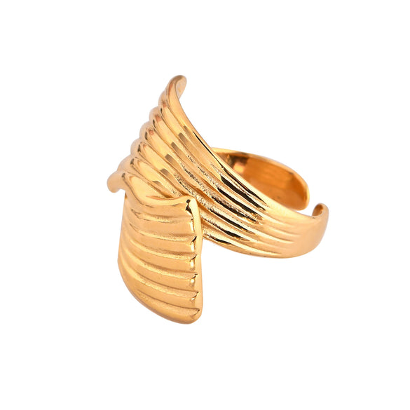 Titanium Steel Handpolished Jewelry Set With Multilayer Texture Scalloped Striped Cross Geometric Style