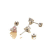 Titanium Steel Heart And Bow Shaped Inlaid Zircon Women's Ear Nail