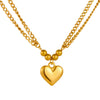 Titanium Steel Heart And Round Pattern Love Jewelry Set Necklace And Bracelet Electroplating Style For Women