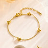 Titanium Steel Heart And Star Diamondencrusted Zircon Electroplated Women's Bracelet