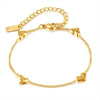 Titanium Steel Heart And Star Diamondencrusted Zircon Electroplated Women's Bracelet