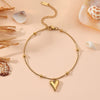 Titanium Steel Heart Bead Snake Chain Bracelet Anklet For Women Electroplated Cartoon Style
