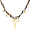 Titanium Steel Heart Bow Pendant Necklace And Bracelet With Electroplating