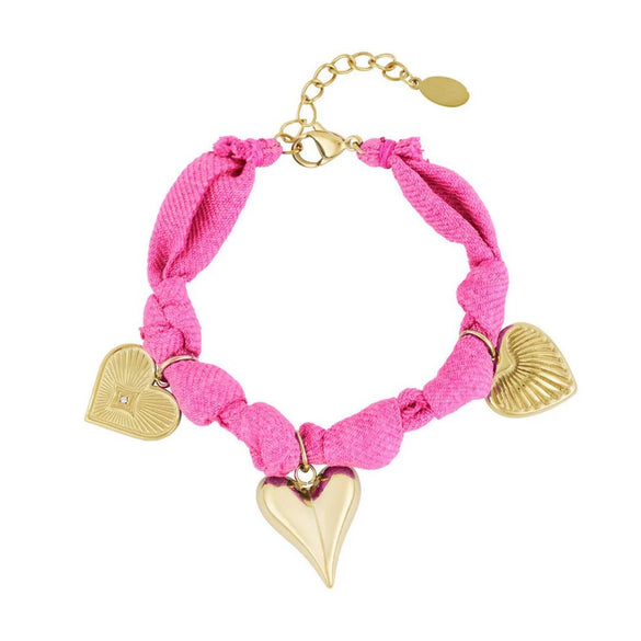Titanium Steel Heart Bow Pendant Necklace And Bracelet With Electroplating