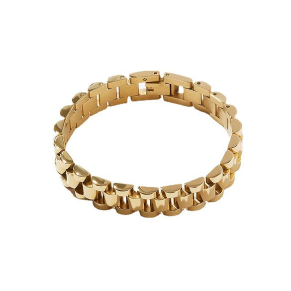 Titanium Steel Heart Bracelet Gold Plated Electroplated Detachable Watch Chain Style Wristband Unisex Ins Style Light Luxury Jewelry