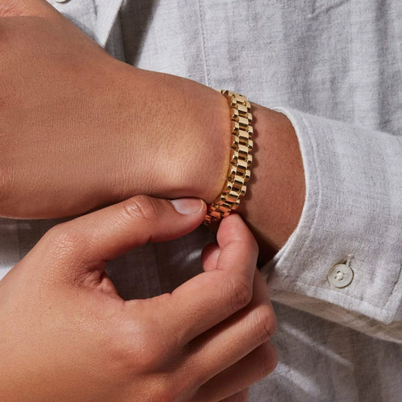 Titanium Steel Heart Bracelet Gold Plated Electroplated Detachable Watch Chain Style Wristband Unisex Ins Style Light Luxury Jewelry
