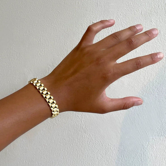 Titanium Steel Heart Bracelet Gold Plated Electroplated Detachable Watch Chain Style Wristband Unisex Ins Style Light Luxury Jewelry