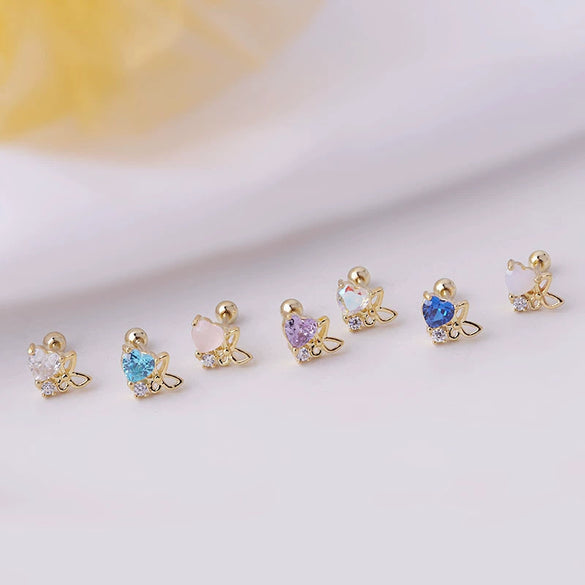 Titanium Steel Heart Butterfly Fashion Women's Earrings With Electroplating Treatment