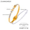 Titanium Steel Heart Diamondencrusted Electroplated Elastic Open Fashion Bracelet Fadeless Jewelry