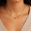 Titanium Steel Heart Double Buckle Paper Clip Necklace Furnace Vacuum Plated 18K Real Gold For Women