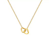 Titanium Steel Heart Double Ring Clavicle Necklace For Women Light Luxury Niche Design