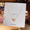 Titanium Steel Heart Double Ring Clavicle Necklace For Women Light Luxury Niche Design