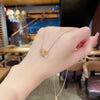 Titanium Steel Heart Double Ring Clavicle Necklace For Women Light Luxury Niche Design